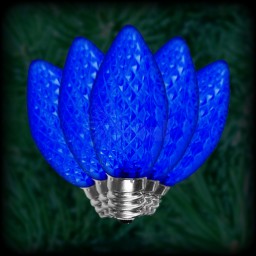 LED blue C7 Christmas bulbs faceted, replacement, spare, 25 pack, 120VAC