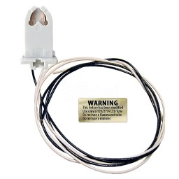 LED T8 1-526SW non-shunted medium bi-pin slide on socket 2-Wire Kit