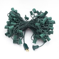 CLEARANCE LED green C9 Christmas light stringer, blank sockets, 12" spacing, 100ft, AWG18, SPT-1 rated, 120VAC