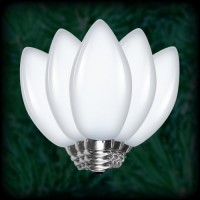 LED cool white C7 Christmas bulbs smooth, replacement, spare, 25 pack, 120VAC
