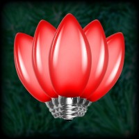 LED red C7 Christmas bulbs smooth, replacement, spare, 25 pack, 120VAC